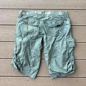 Vintage Y2K Abercrombie & Fitch Green Capri Shorts w/ Belt Womens M Grunge